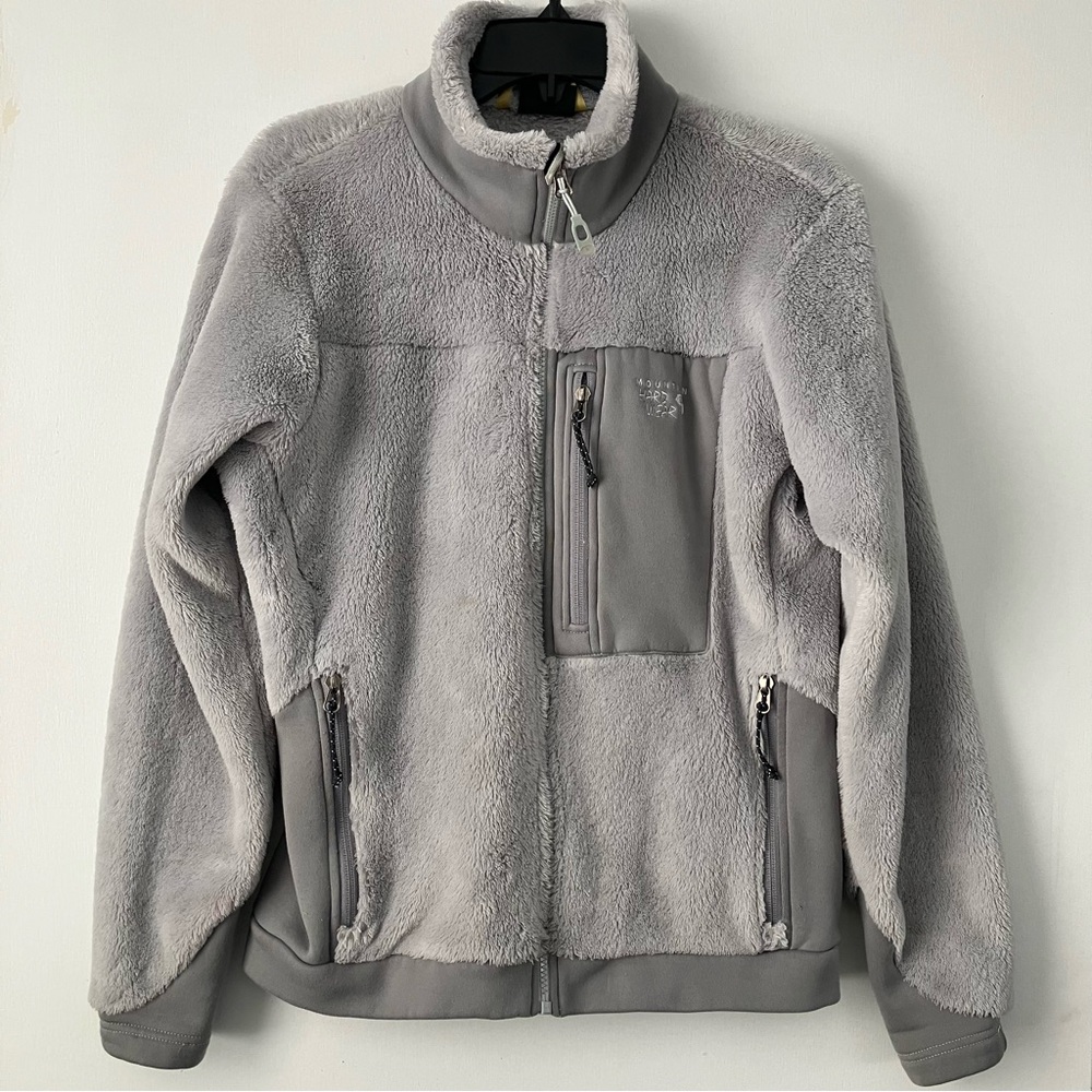 Mountain Hardwear Gray Full-Zip Fleece Jacket or Sweater Medium